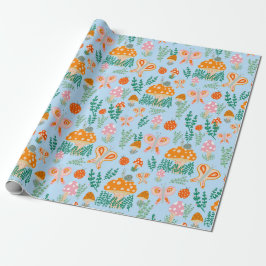 Magische Pilze Niedliche Schmetterlinge Schnecken Geschenkpapier