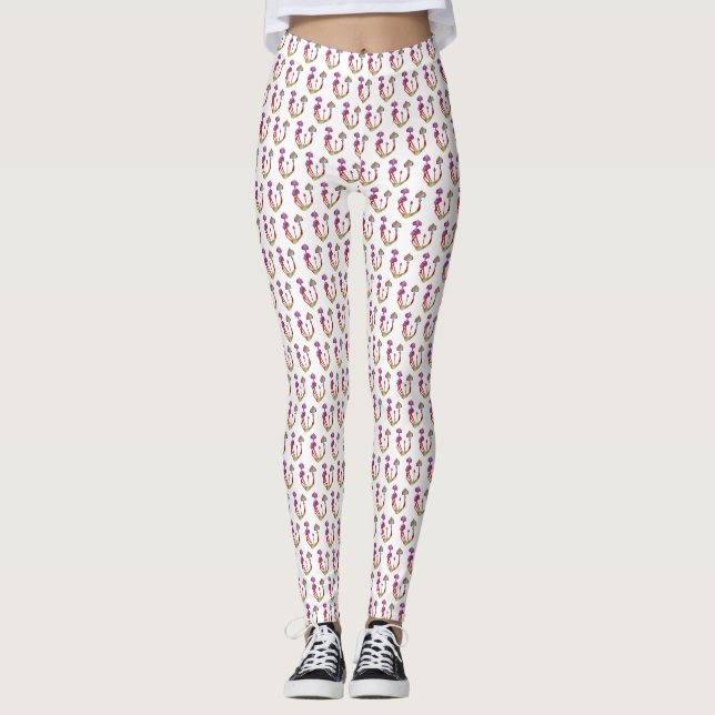 Magische Pilze Wasserfarben Leggings (Vorderseite)