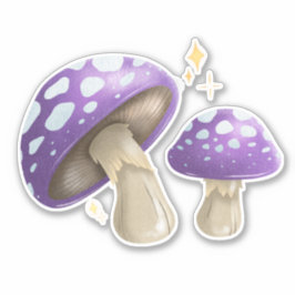 Magische Pilzhocker - LAVENDER Aufkleber