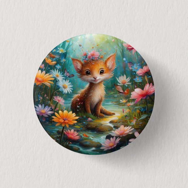 Magische Pilzschmetterlinge Button (Vorderseite)