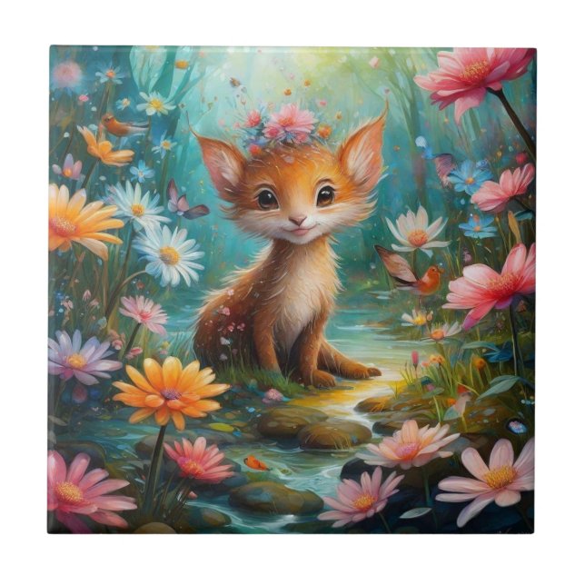 Magische Pilzschmetterlinge Fliese (Vorderseite)