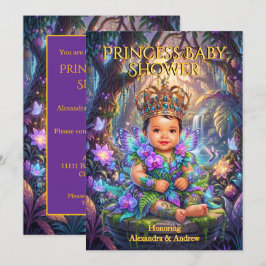 Magische Prinzessin Baby Shower Krone Schmetterlin Einladung