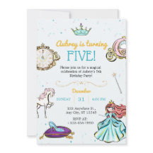 Magische Prinzessin Fairytale Einladung zum Geburt