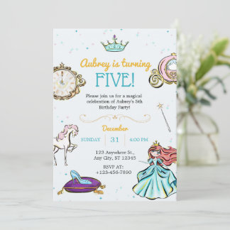 Magische Prinzessin Fairytale Einladung zum Geburt