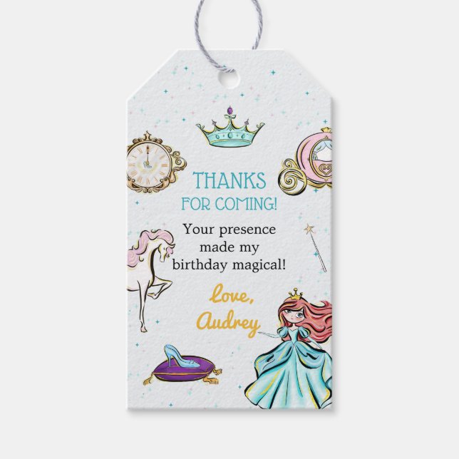 Magische Prinzessin Fairytale Gefallen Danke Tag Geschenkanhänger (Vorderseite)
