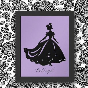 Magische Prinzessin Sillouette Personalisiert druc Poster