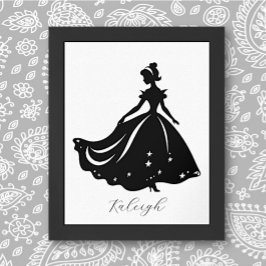 Magische Prinzessin Sillouette Personalisiert druc Poster