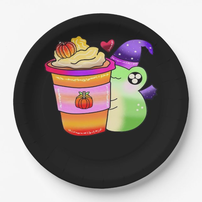 Magische Pumpkin Gewürztrank Latte Lover Pappteller (Vorderseite)