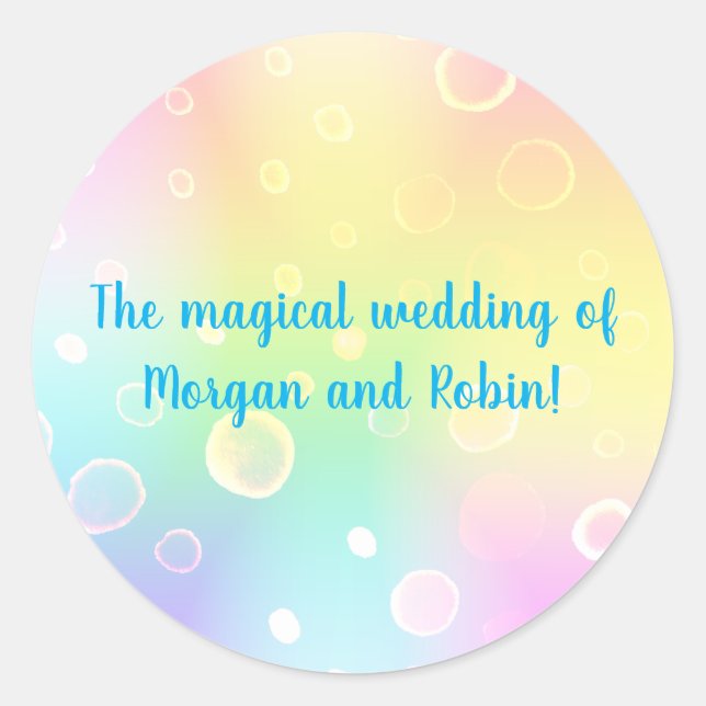 Magische Rainbow-Hochzeit Runder Aufkleber (Vorderseite)