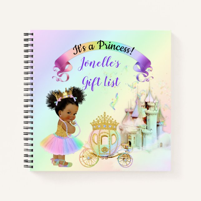 Magische Rainbow-Prinzessin-Burgbeförderung Notizbuch (Vorderseite)