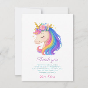 Magische Regenbogen-Einhorn-Dankeskkarte Dankeskarte