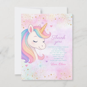 Magische Regenbogen-Einhorn-Dankeskkarte Dankeskarte