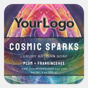 Magische Regenbogen-Kosmische Galaxie-Artisan-Prod Quadratischer Aufkleber
