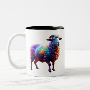 "Magische Regenbogenkunst Zweifarbige Tasse