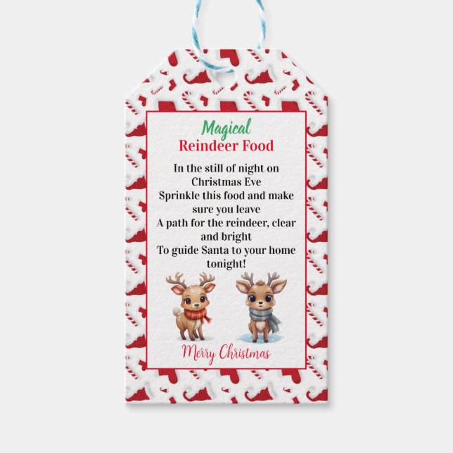 Magische Rentierfutter Geschenkanhänger (Vorderseite)
