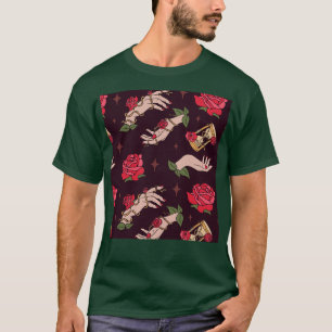 Magische Rose Hourglass-Hände Magischer Mystischer T-Shirt