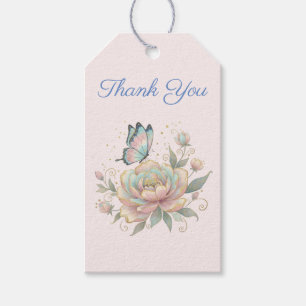 Magische Rose und Schmetterling in Pastellfarben D Geschenkanhänger