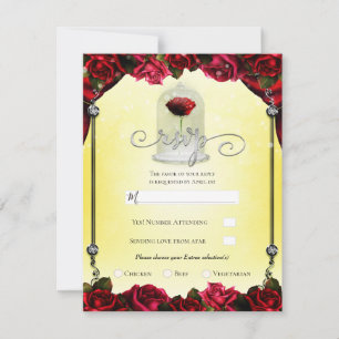 Magische Rote Rose Weißes Gold Silver Party UAWG Einladung