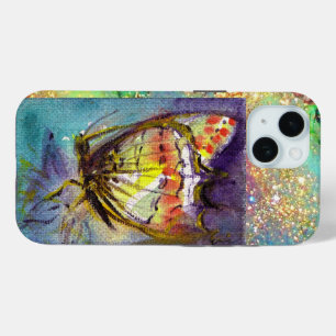 MAGISCHE SCHALTFLÄCHE IN BLAUEN GOLDEN GLITZERN Case-Mate iPhone HÜLLE