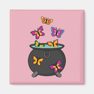Magische Schmetterlinge aus einem Kessel Magnet