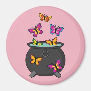 Magische Schmetterlinge aus einem Kessel Magnet