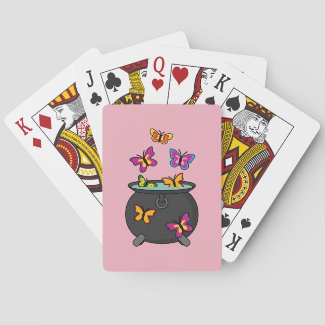 Magische Schmetterlinge aus einem Kessel Spielkarten (Rückseite)