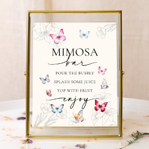 Magische Schmetterlinge Mimosa Bar Brautparty Poster