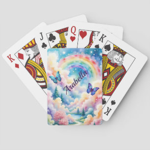 Magische Schmetterlinge und Regenbogenfarben Spielkarten