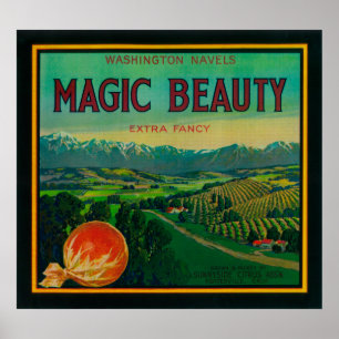 Magische Schönheit orange LabelPorterville, CA Poster