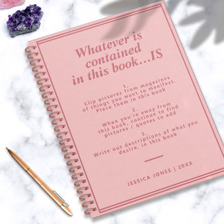 Magische Schöpfungsbox Pink Girly Manifestation Notizbuch