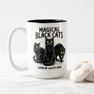 Magische schwarze Katzen Zweifarbige Tasse