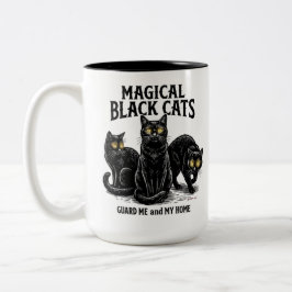 Magische schwarze Katzen Zweifarbige Tasse
