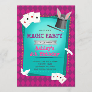 Magische Show-Party Einladung des Mädchens