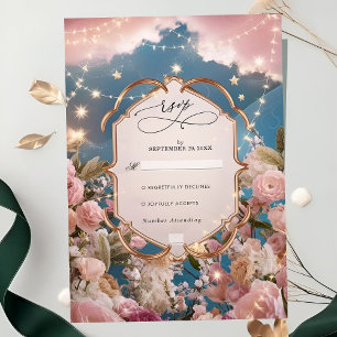 Magische Sterne und Glitzern - Moderne Hochzeit RSVP Karte