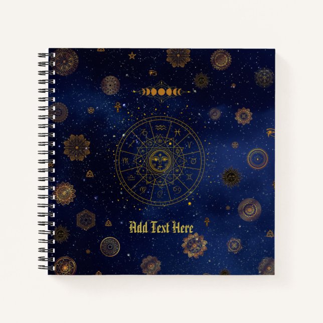 Magische Symbole des Schutzes Mandala Pagan Hexe Notizbuch (Vorderseite)