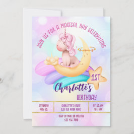 Magische Tag Regenbogen Einhorn Geburtstagsparty e Einladung