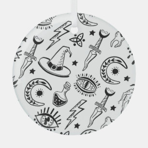 Magische Tinte Zeichnend nahtloses Muster Ornament Aus Glas