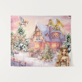 Magische und Whimsikale Weihnachtszucht Wandteppich