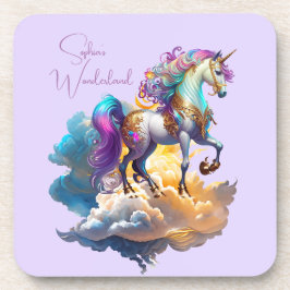 Magische Unicorn Fantasiewolken romantisieren Gebu Getränkeuntersetzer