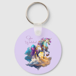 Magische Unicorn Fantasiewolken romantisieren Gebu Schlüsselanhänger