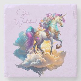 Magische Unicorn Fantasiewolken romantisieren Gebu Steinuntersetzer