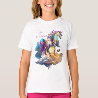 Magische Unicorn Fantasiewolken romantisieren Gebu T-Shirt