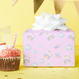 Magische Unicorn Regenbogengradientengeburtstag Geschenkpapier