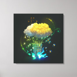 Magische Vase mit Blume Stretched Canvas Print Leinwanddruck