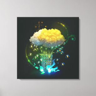 Magische Vase mit Blume Stretched Canvas Print Leinwanddruck