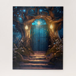 Magische verzauberte Fantasy Forest Old Blue Door