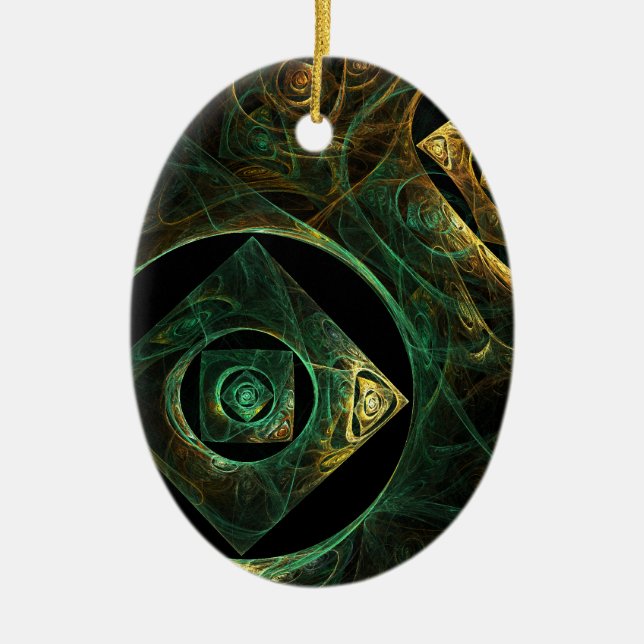 Magische Vibrationen Abstrakt Art Oval Ornament (Vorne)