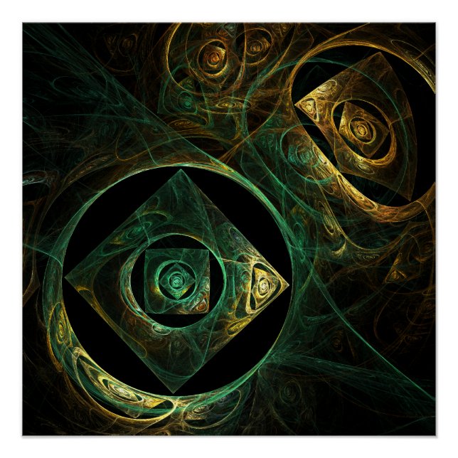 Magische Vibrationen Abstrakt Art Poster (Vorderseite)