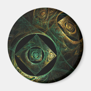 Magische Vibrationen Abstrakt Art Round Magnet