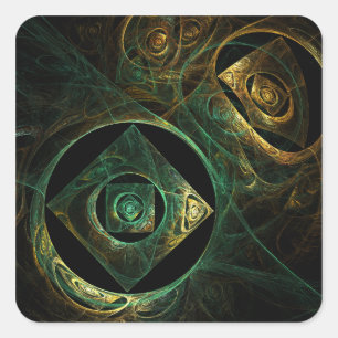 Magische Vibrationen Abstrakt Art Square Sticker